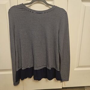 Altar'd State Striped Navy and White Blouse